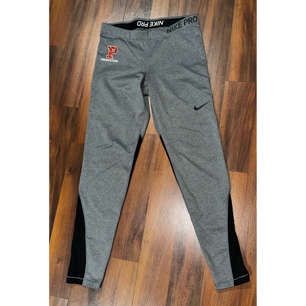 Nike Pro Cool Tights Princeton‎ Gray Black Dri-FIT Athletic Leggings Womans XL